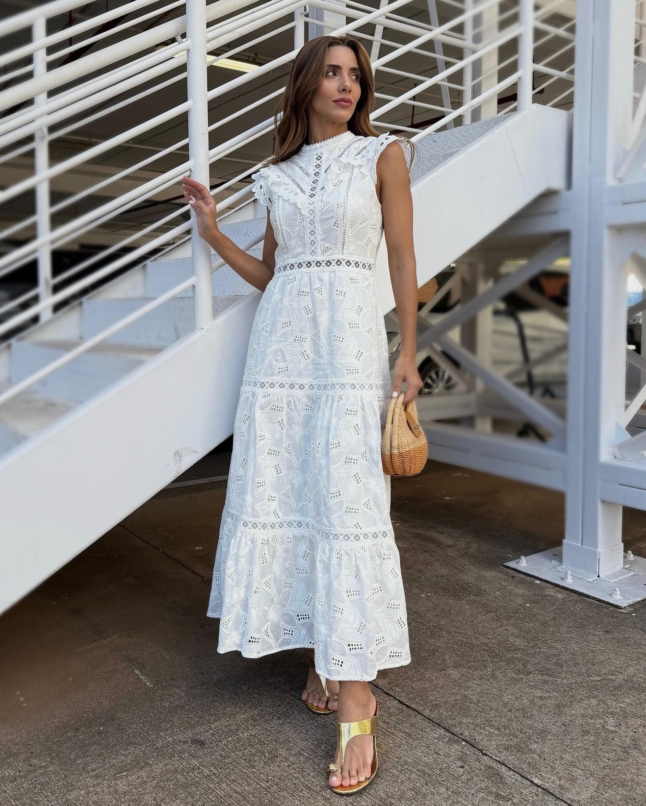 Vestido Midi Off White Wennancia