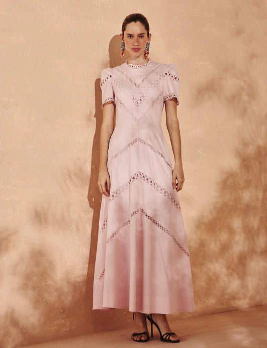 Vestido Tricoline Olivia Rosa