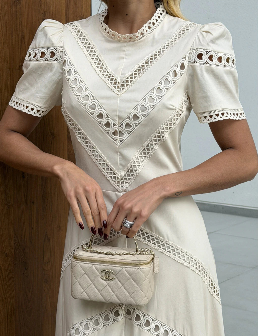 Vestido Tricoline Olivia Bege