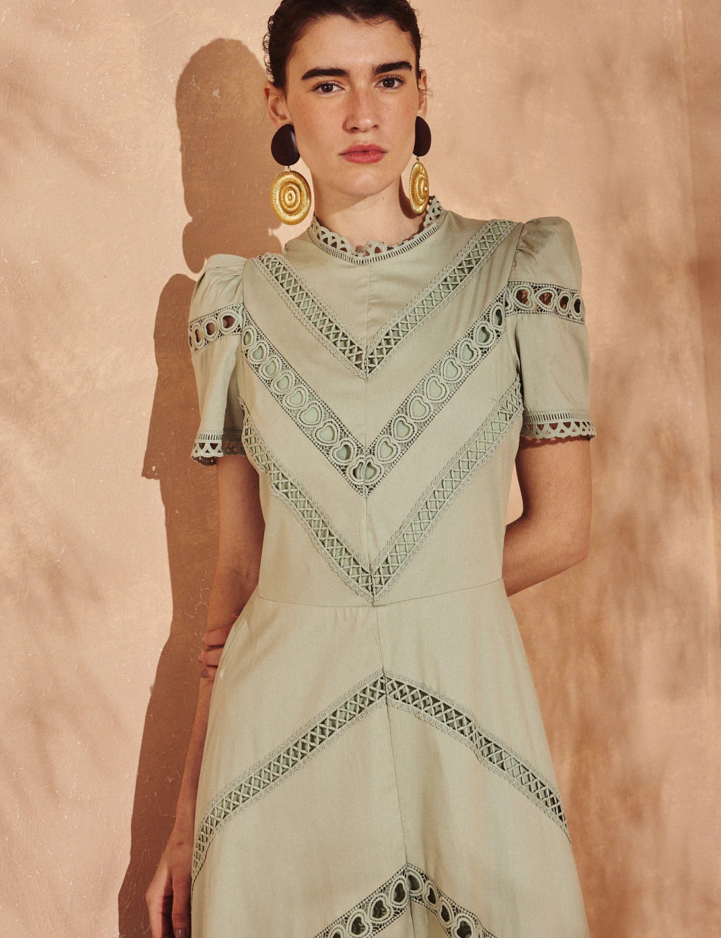 Vestido Tricoline Olivia Verde