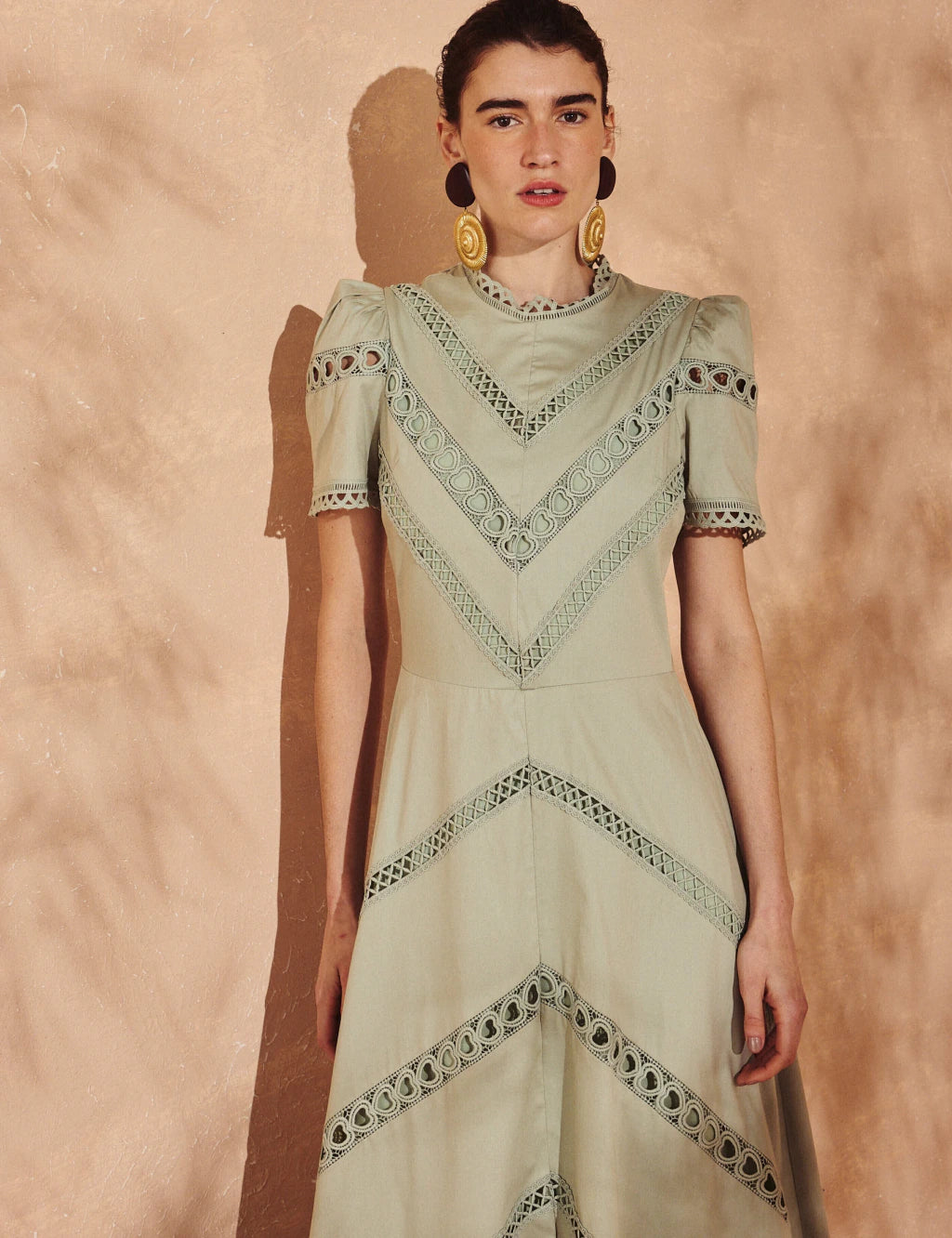 Vestido Tricoline Olivia Verde