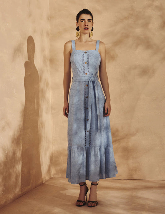 Vestido Viscose Celina Azul