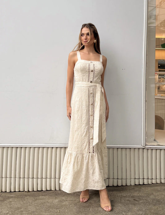 Vestido Viscose Celina Bege