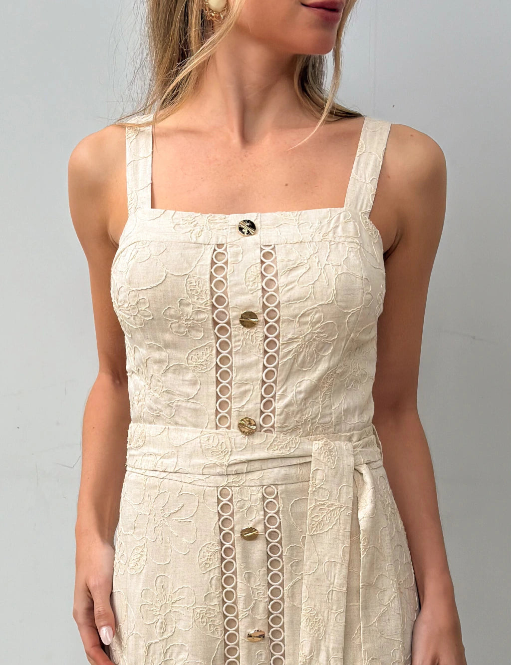 Vestido Viscose Celina Bege