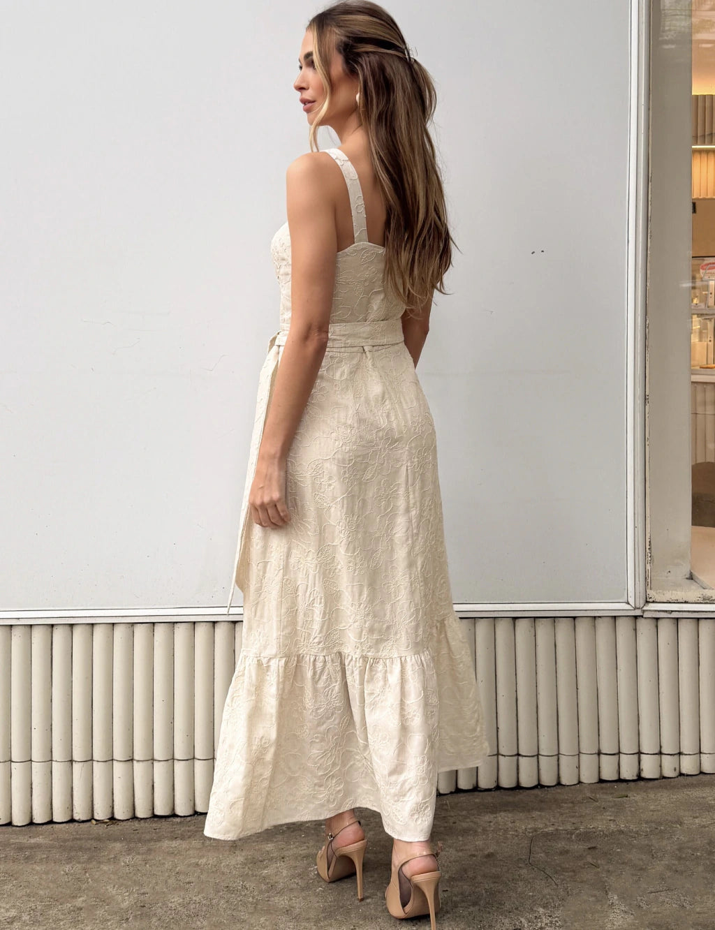 Vestido Viscose Celina Bege