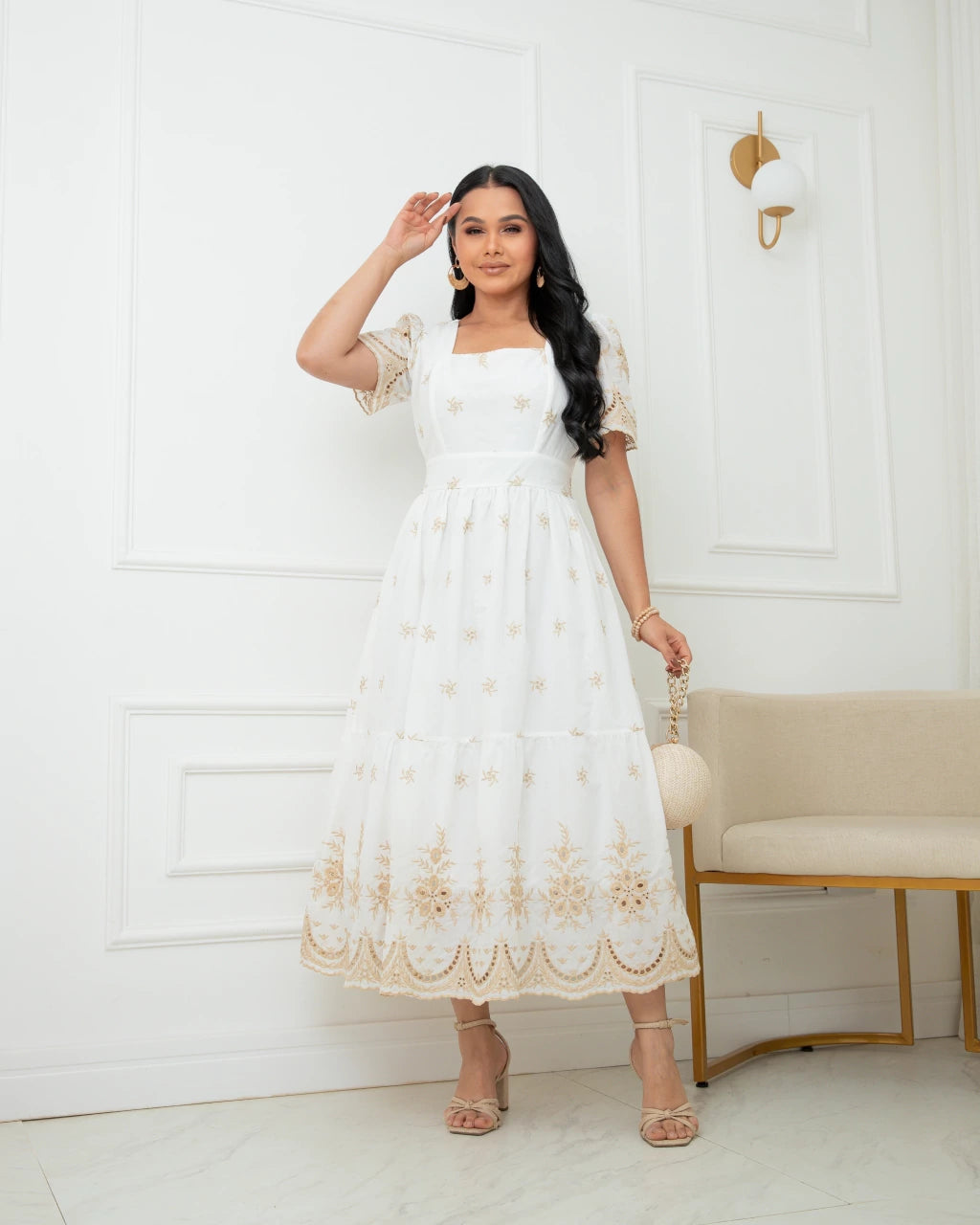 Vestido Branco Midi Laise