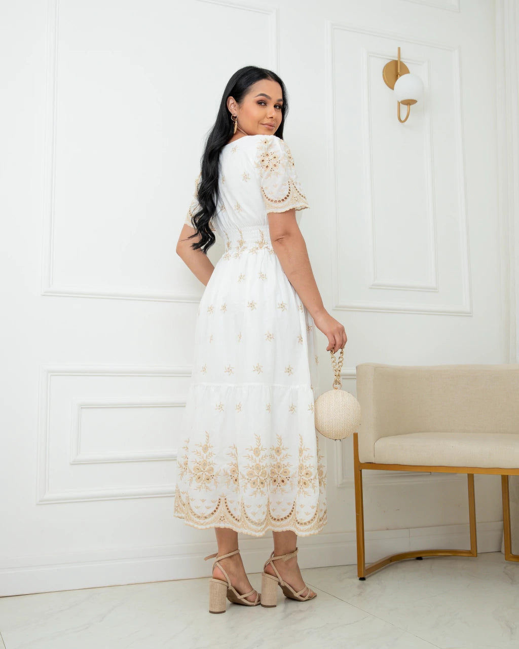 Vestido Branco Midi Laise