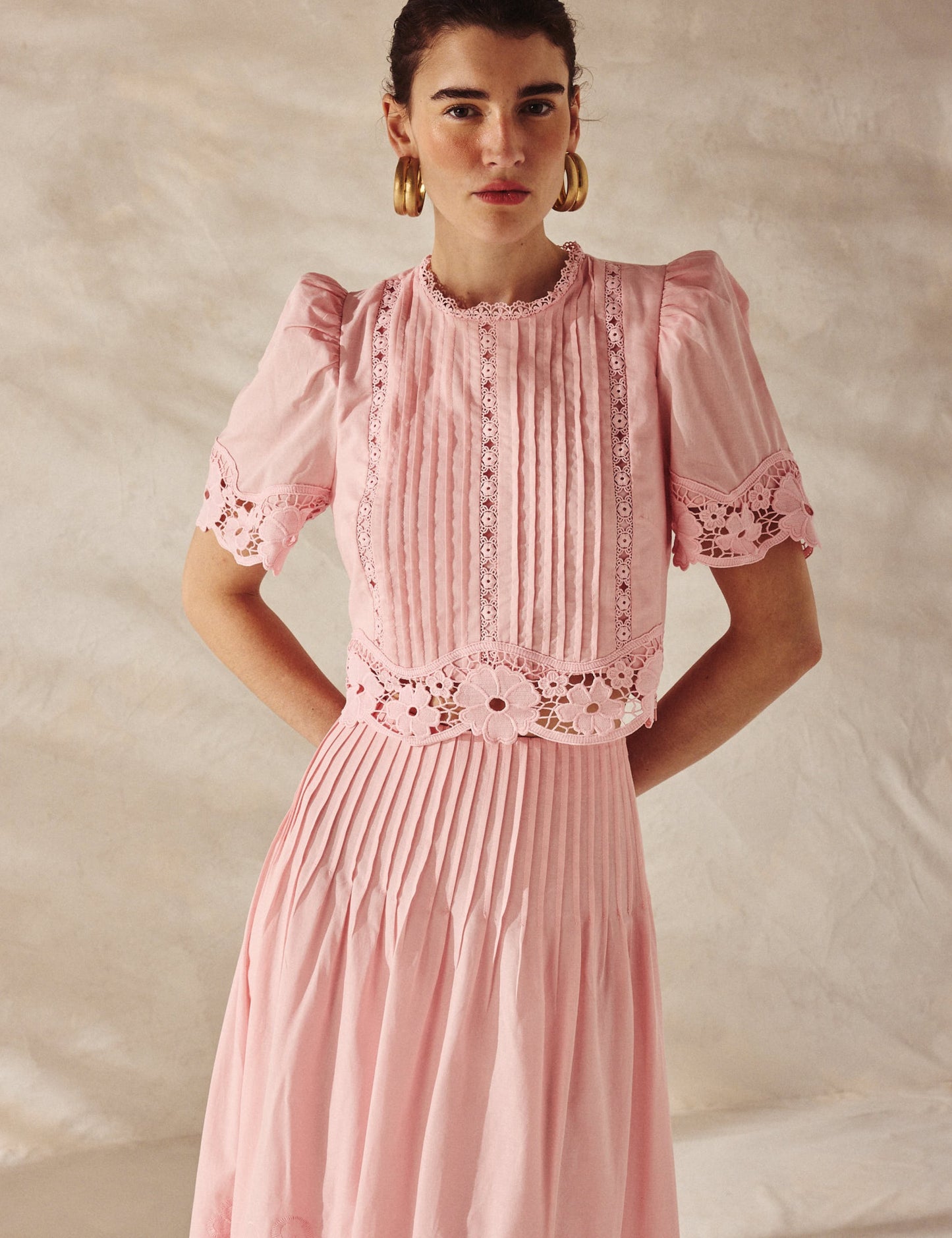 Conjunto Bordado Rosa Vittoria