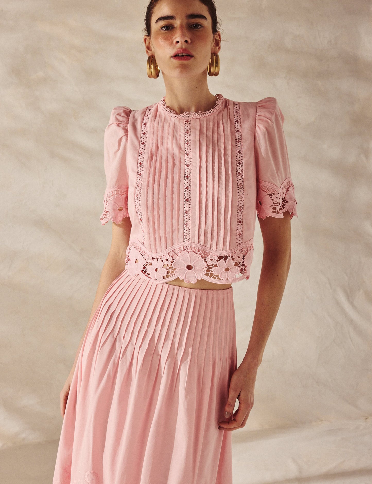 Conjunto Bordado Rosa Vittoria