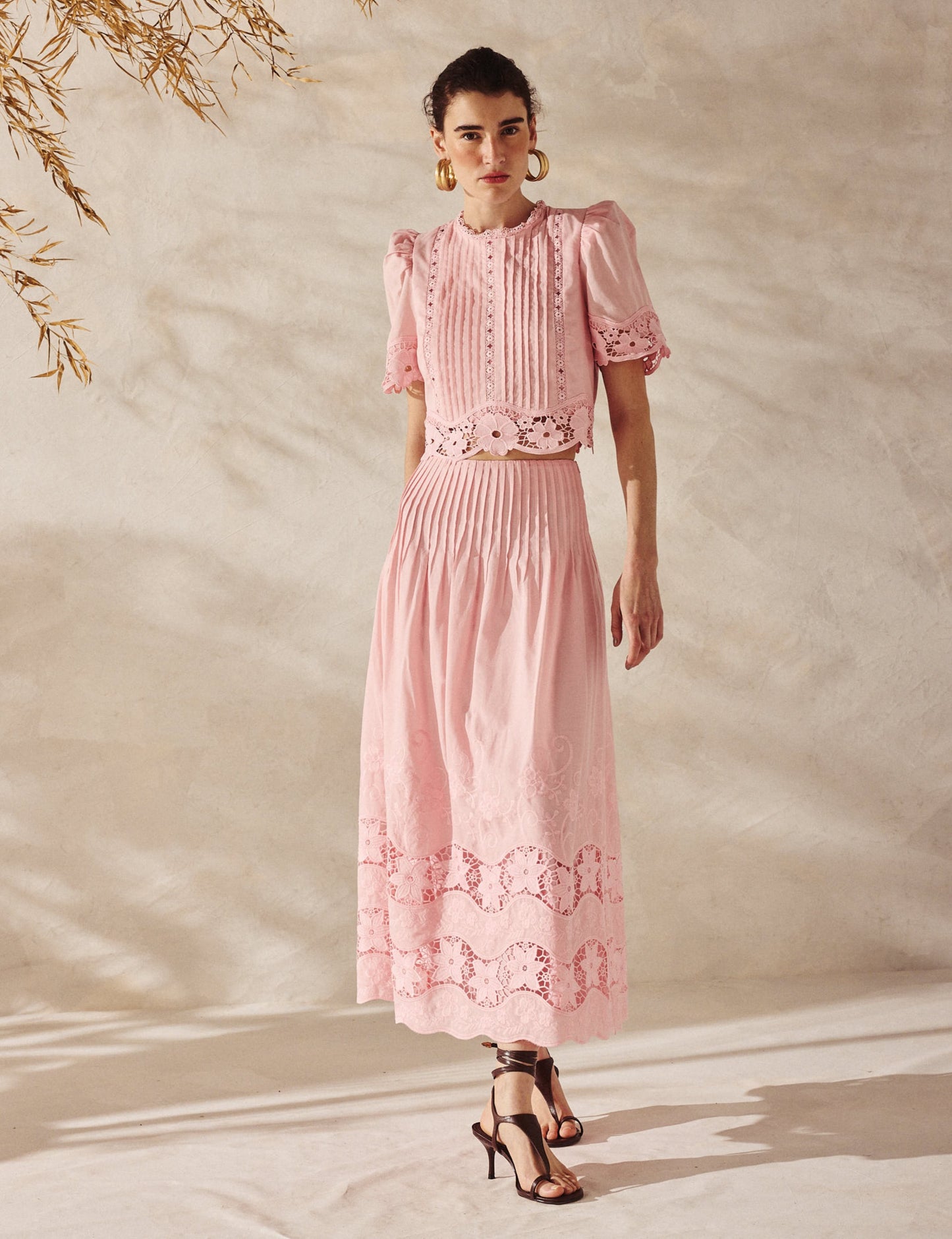 Conjunto Bordado Rosa Vittoria