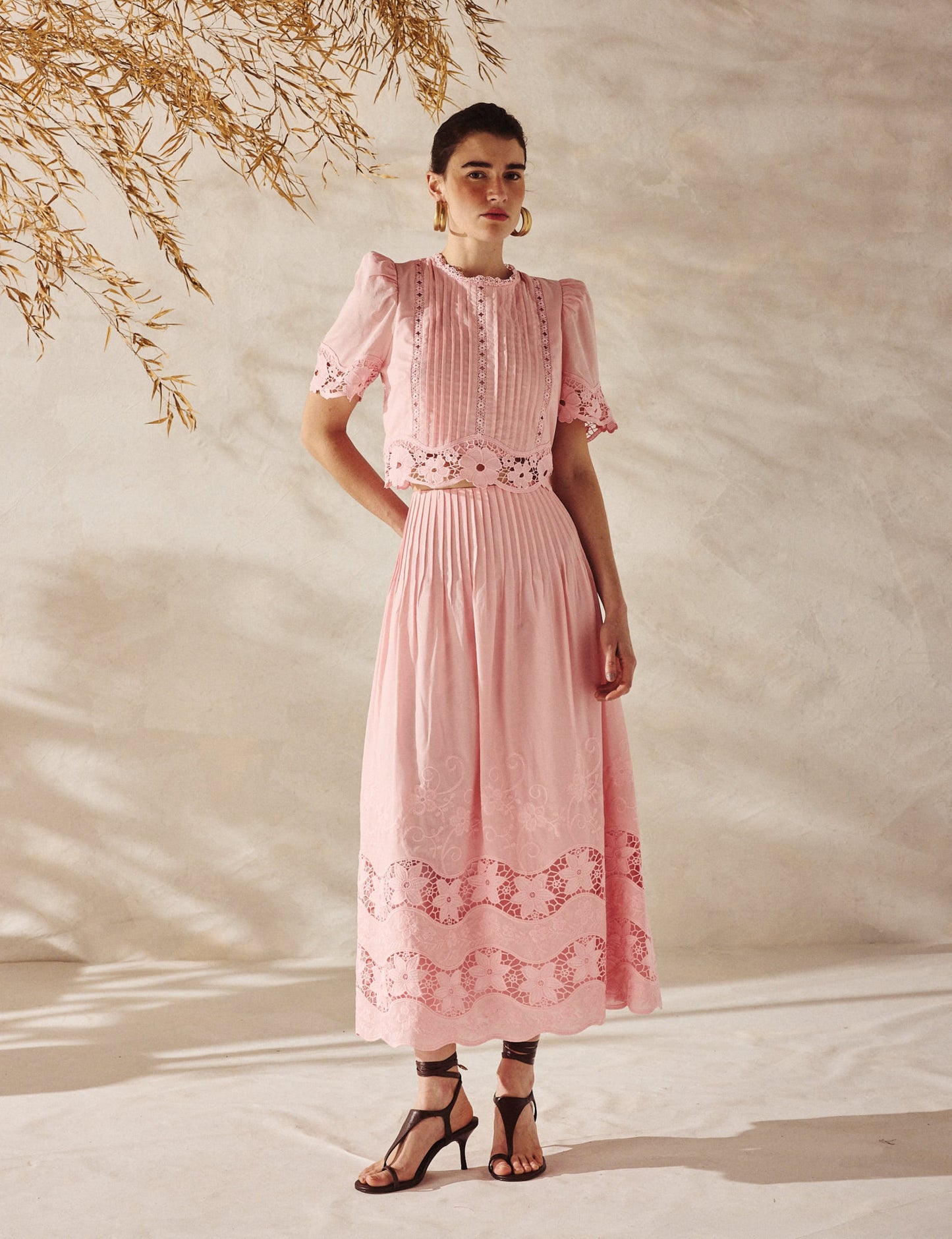 Conjunto Bordado Rosa Vittoria