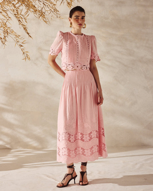 Conjunto Bordado Rosa Vittoria