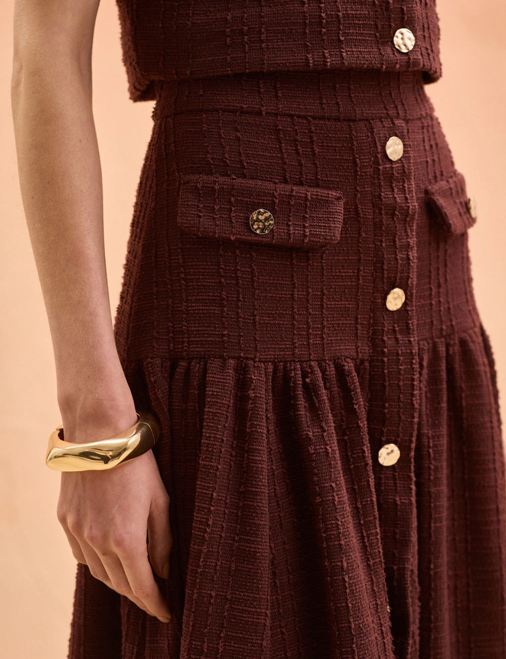 Conjunto Tweed Vanessa Marrom