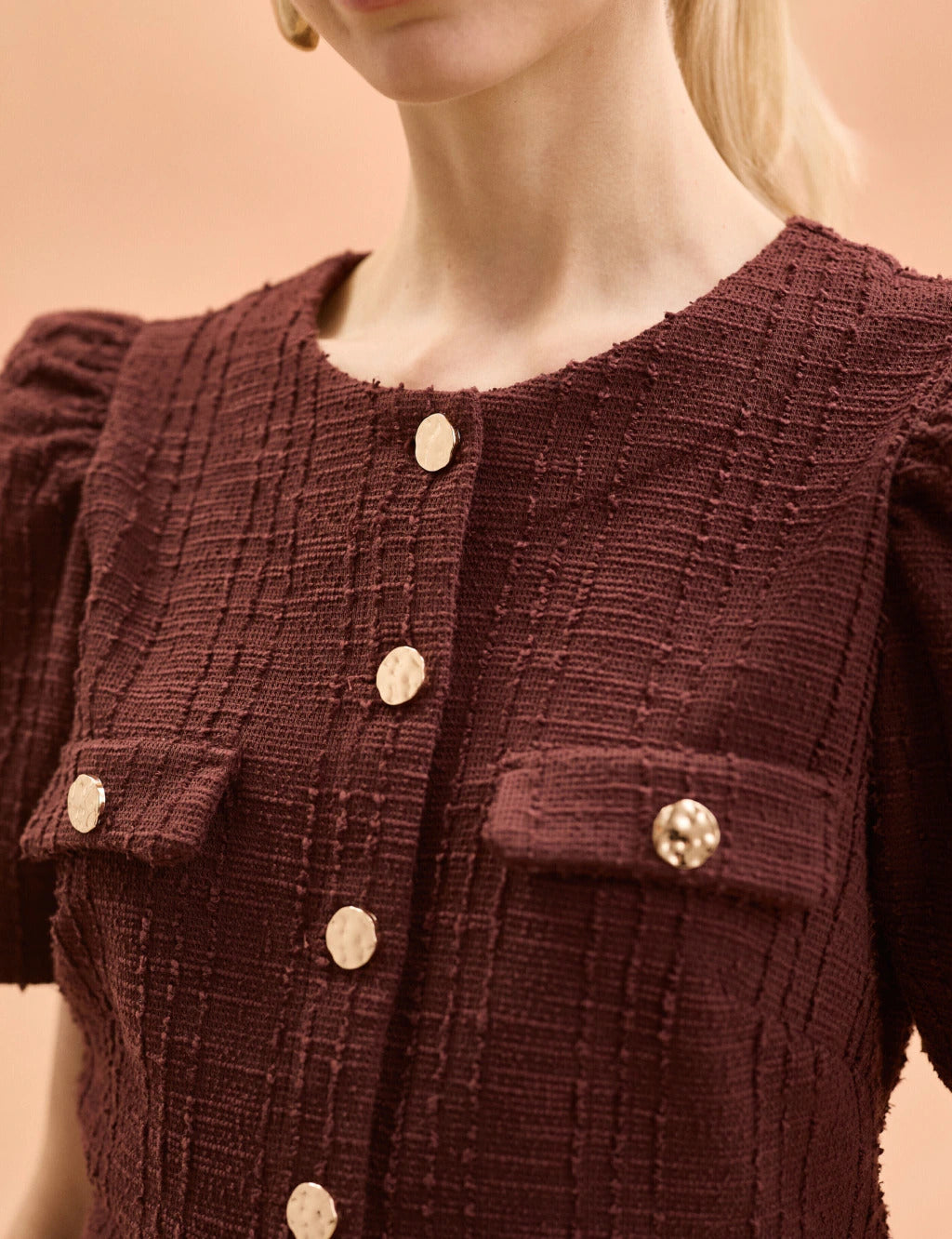 Conjunto Tweed Vanessa Marrom
