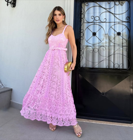 Vestido Longo em Guipir Wennancia