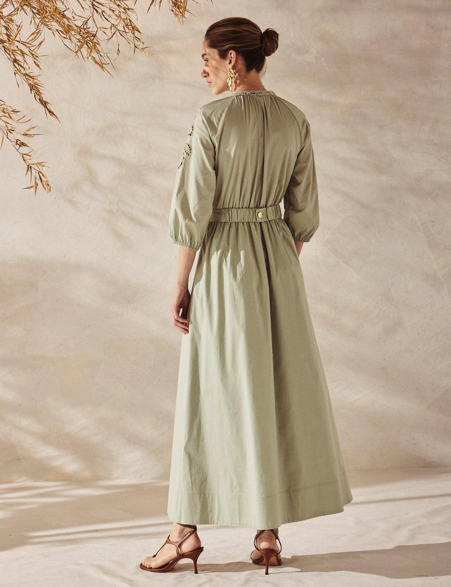 Vestido Tricoline Verde Alice