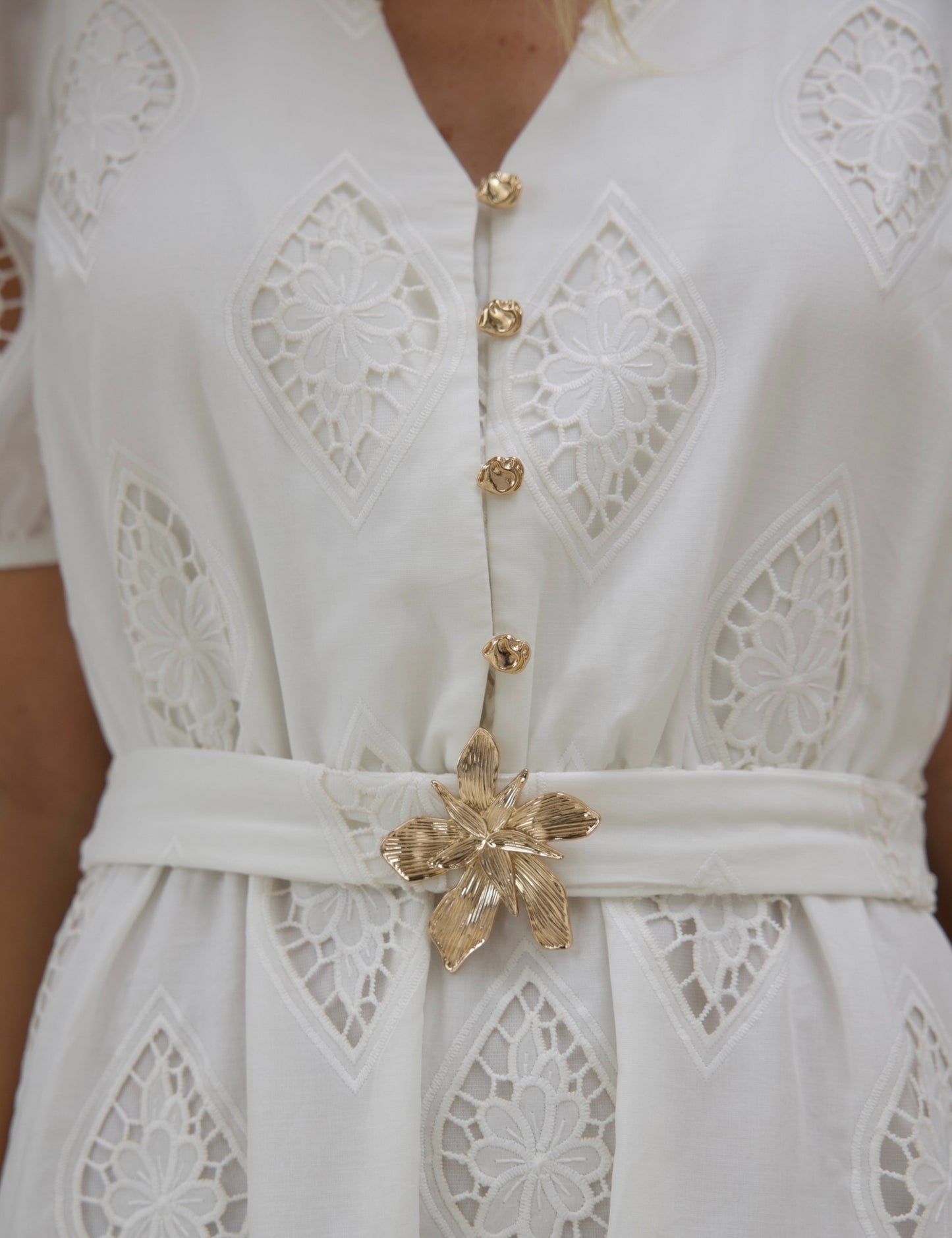 Vestido Bordado Diana Off White
