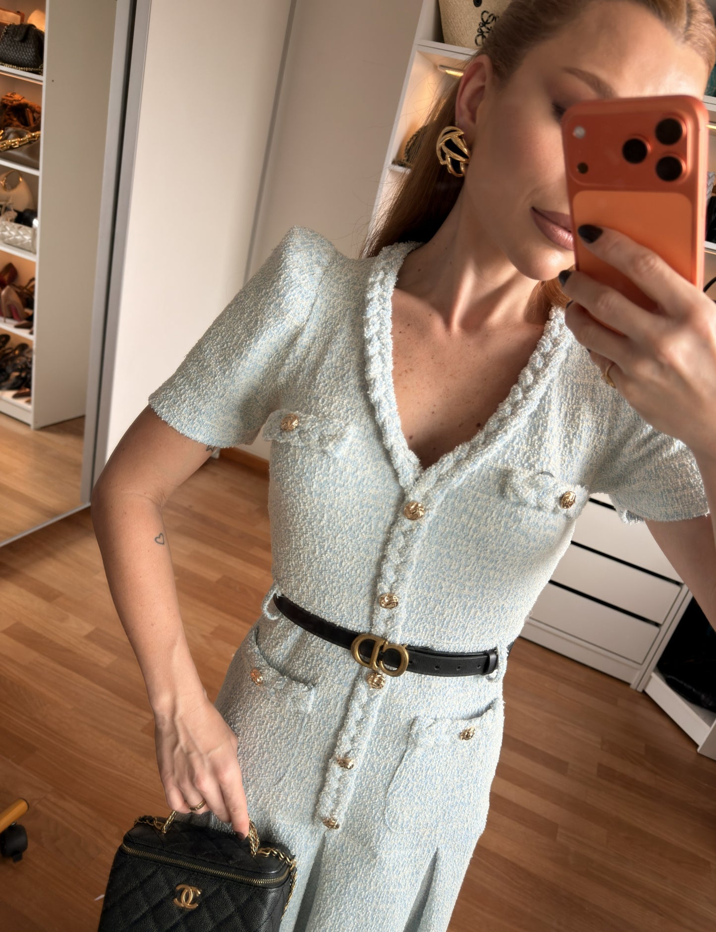 Vestido Tweed Amanda Azul