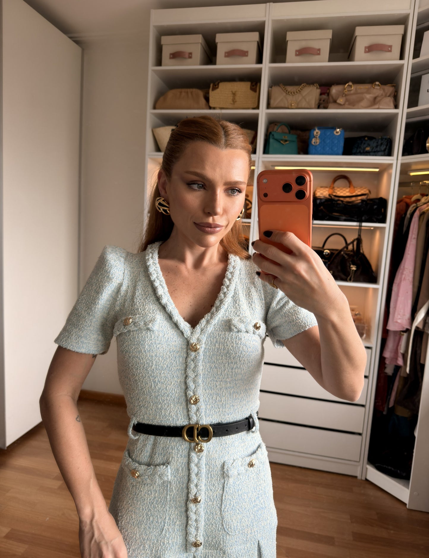 Vestido Tweed Amanda Azul