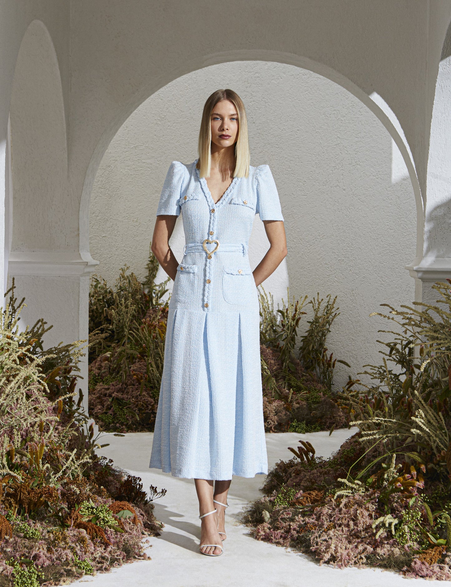Vestido Tweed Amanda Azul