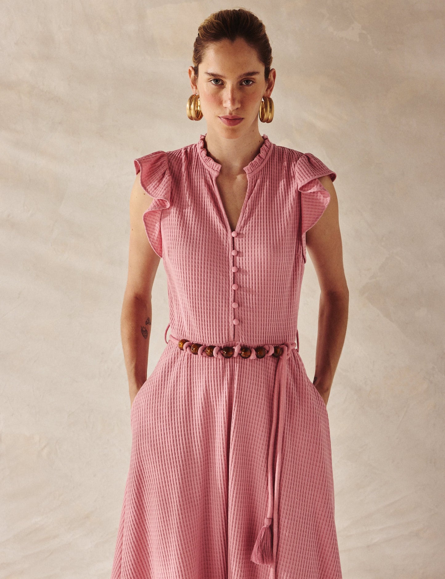 Vestido Texturizado Rosa Helena