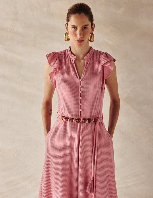 Vestido Texturizado Rosa Helena