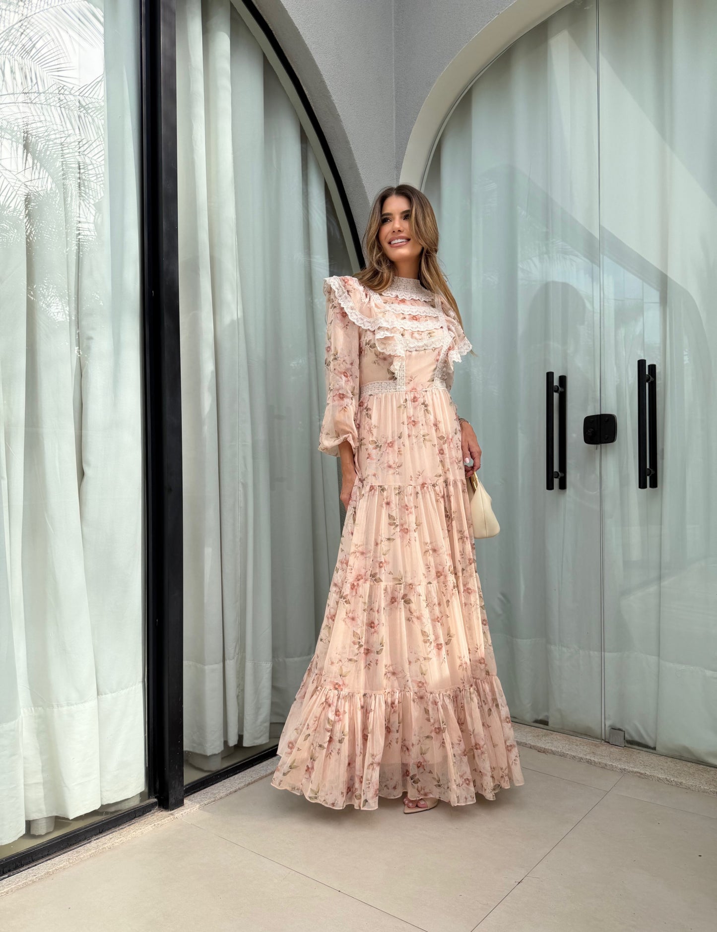Vestido Chiffon Rose Beatriz