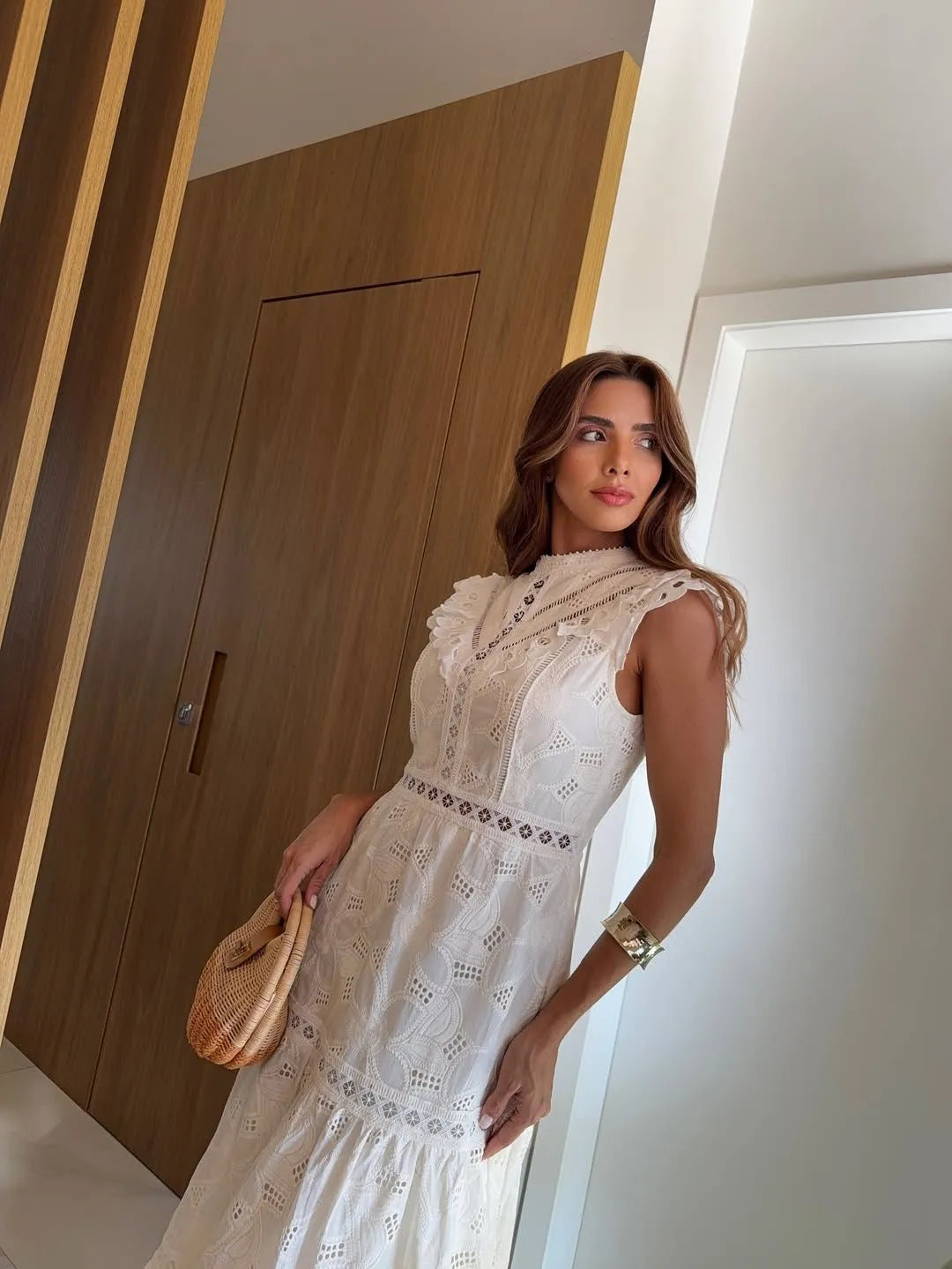 Vestido Midi Branco Wennancia