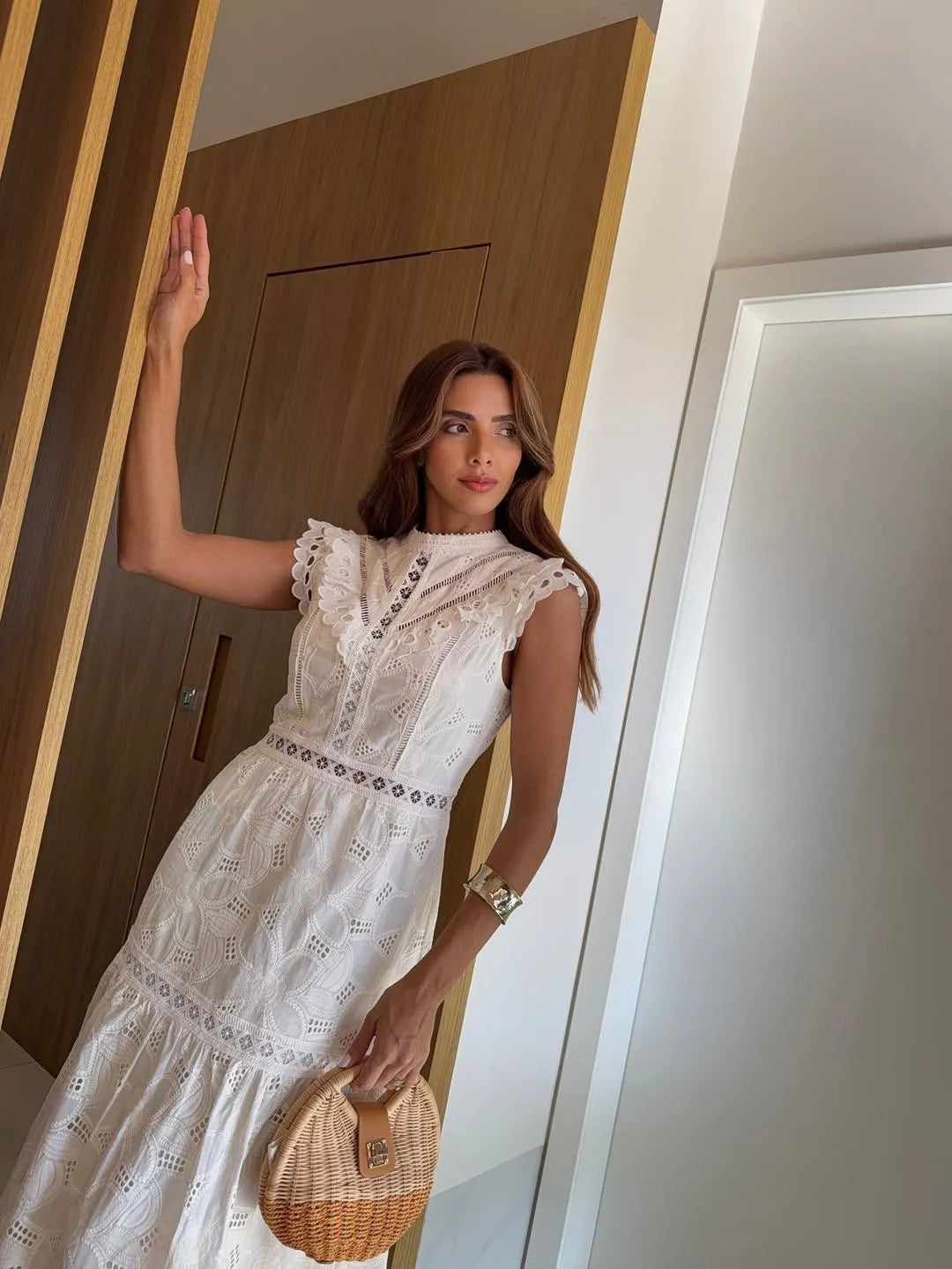 Vestido Midi Branco Wennancia