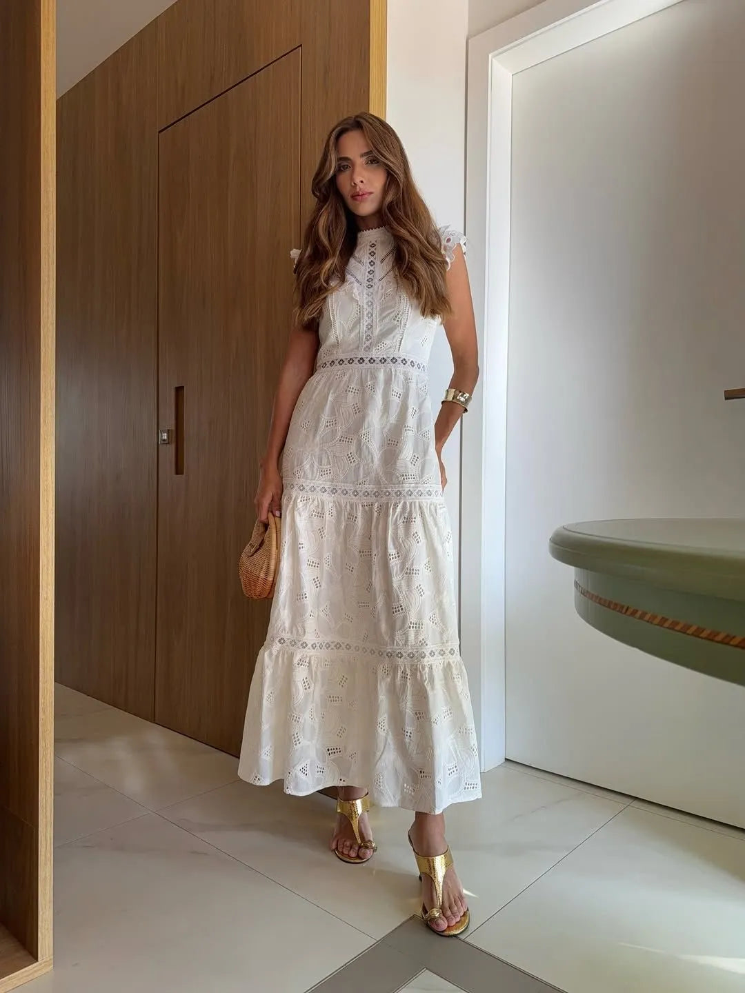 Vestido Midi Branco Wennancia