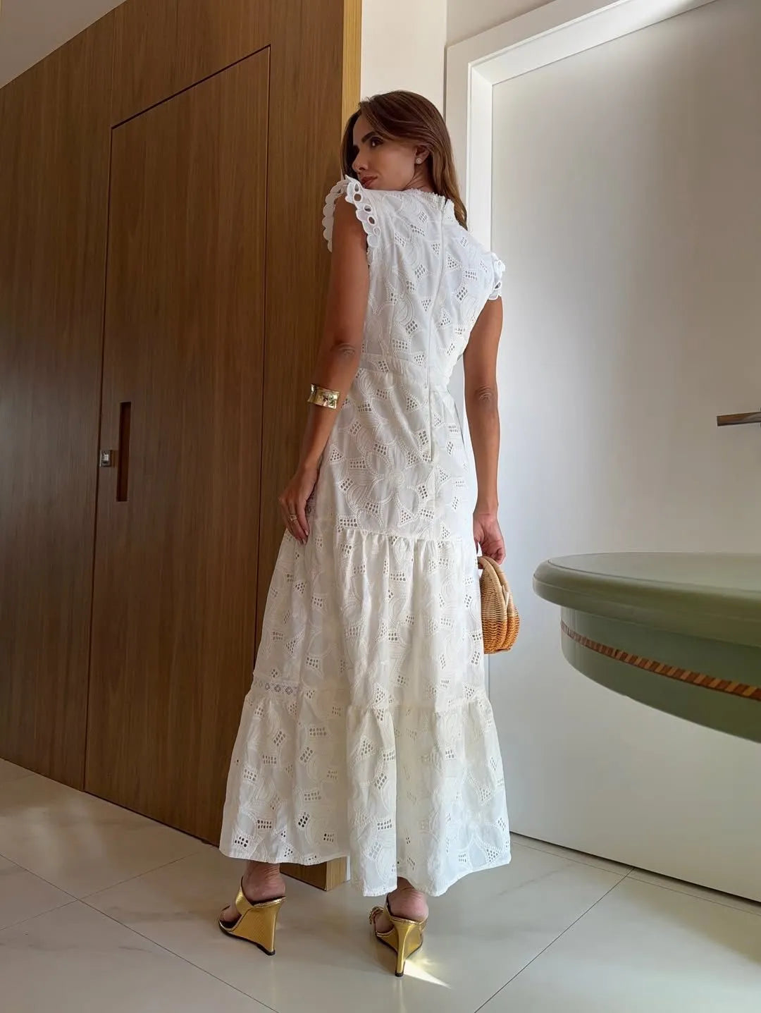 Vestido Midi Branco Wennancia